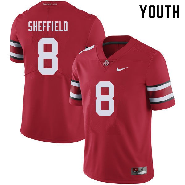 Ohio State Buckeyes #8 Kendall Sheffield Youth High School Jersey Red OSU79915